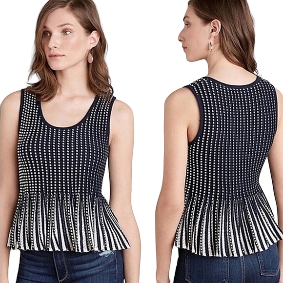 Moth Tops - Anthropologie Moth Women's Ostinato Knit Peplum Tank Size M